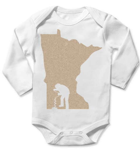 Ice Fishing Vintage Minnesota Long Sleeve Baby One-Piece