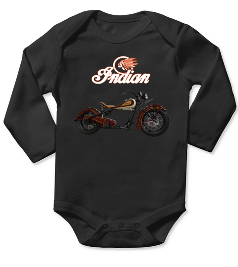 Indian Motorcycles Retro Long Sleeve Baby One-Piece