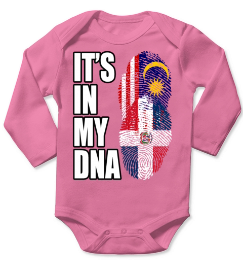 Malaysian And Dominican Mix Heritage DNA Flag Long Sleeve Baby One-Piece