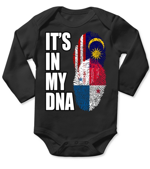 Malaysian And Panamanian Mix Heritage DNA Flag Long Sleeve Baby One-Piece