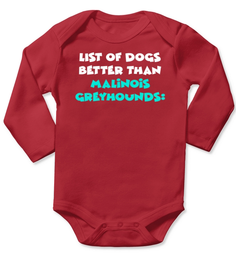 Malinois Greyhound Long Sleeve Baby One-Piece
