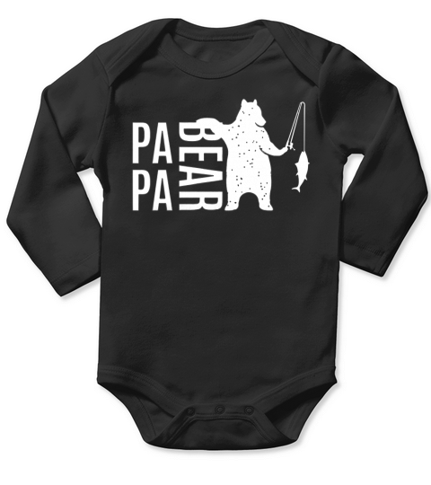 Mens Papa Bear  Dad Father Long Sleeve Baby One-Piece