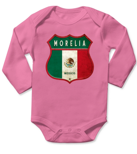 Morelia Mexico crest design Long Sleeve Baby One-Piece