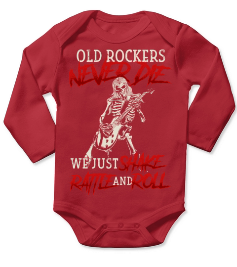 Old rockers never die Long Sleeve Baby One-Piece