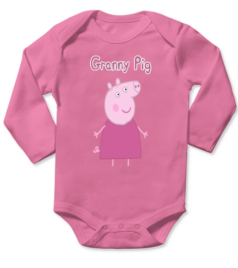 peppa pig granny pig Long Sleeve Baby One-Piece