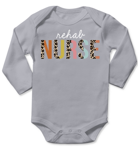 Rehab Nurse Colorful Leopard Print Funny Long Sleeve Baby One-Piece