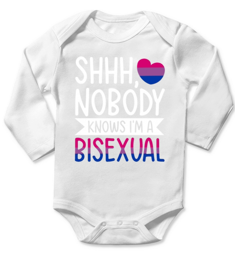 Shhh Nobody Knows I m a Bisexual LGBTQ Gay Pride Long Sleeve Baby One-Piece