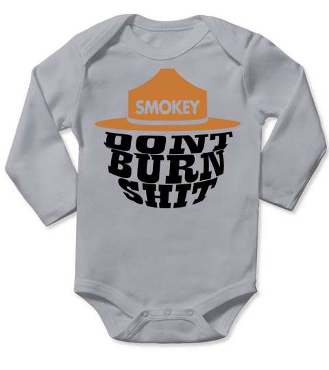 Smokey Bear Dont Burn Shit - Ladies Flowy Tank Long Sleeve Baby One-Piece