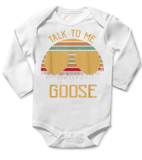 Talk To Me Goose Retro Vintage Sunset Sunglass Tshirt Long Sleeve Baby One-Piece