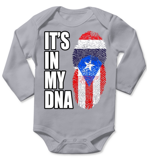 Thai And Puerto Rican Vintage Heritage DNA Flag Long Sleeve Baby One-Piece