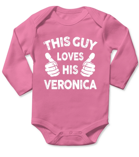 This Guy Loves His Veronica Long Sleeve Baby One-Piece