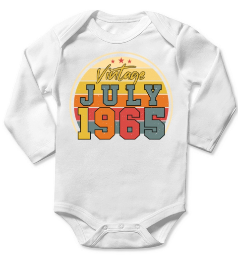 Vintage July 1965 Long Sleeve Baby One-Piece