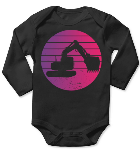 Vintage Retro Excavator Long Sleeve Baby One-Piece