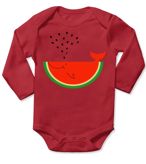 Watermelon Whale Long Sleeve Baby One-Piece