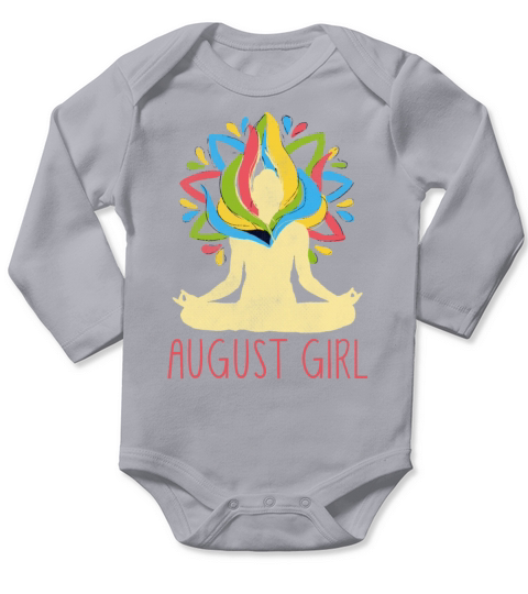 Yoga Mandala Meditation Birth Born Month August Long Sleeve Baby One-Piece