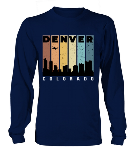 Denver city skyline colorado Vintage color usa Long sleeved Unisex