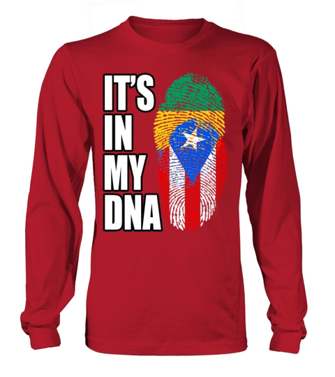 Gambian And Puerto Rican Mix Heritage DNA Flag Long sleeved Unisex