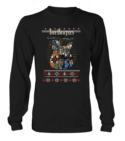 Guitar The Beatles signature ugly Christmas shirt Long sleeved Unisex
