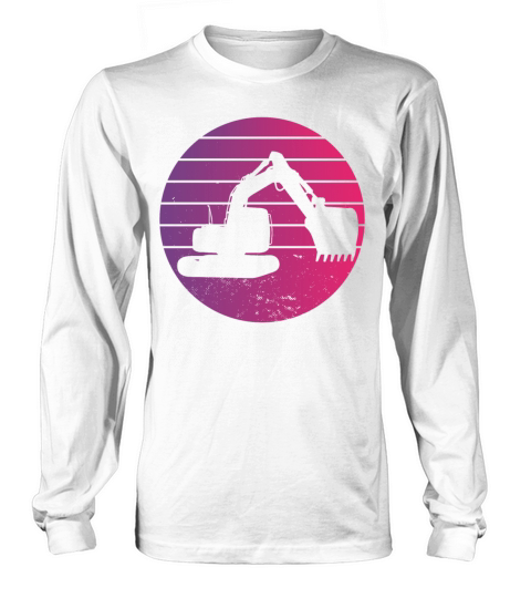 Vintage Retro Excavator Long sleeved Unisex