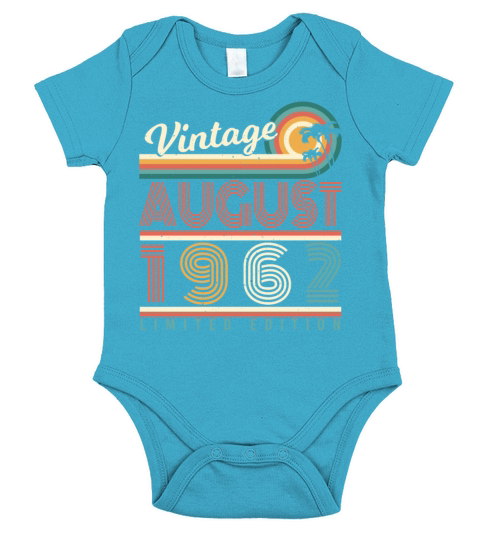1962 In August 60th Birthday Short Sleeve Baby One-Piece