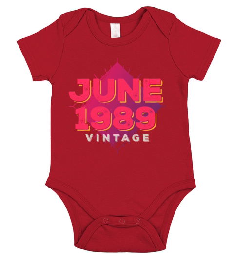 1989 vintage born in June gift Short Sleeve Baby One-Piece