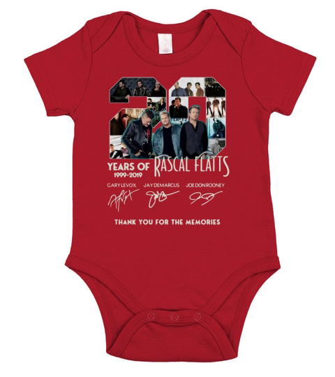 20 Years of Rascal Flatts 1999-2019 thank you for the memories shirt Short Sleeve Baby One-Piece