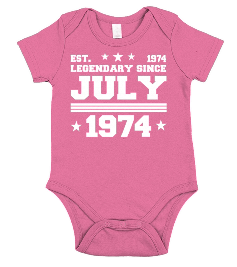 48th birthday July vintage 1974 gift idea Short Sleeve Baby One-Piece