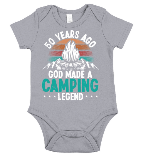 50 Birthday Camping Vintage Mountains 50 Year Old Short Sleeve Baby One-Piece