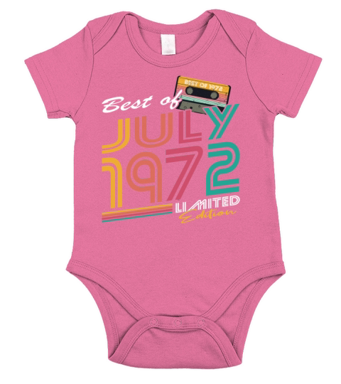50th birthday vintage july 1972 best of 1972 Short Sleeve Baby One-Piece