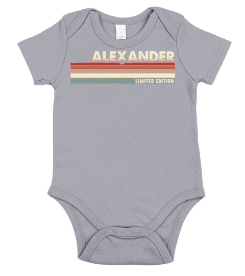 Alexander - Funny Retro Vintage Name 80s 90s Short Sleeve Baby One-Piece