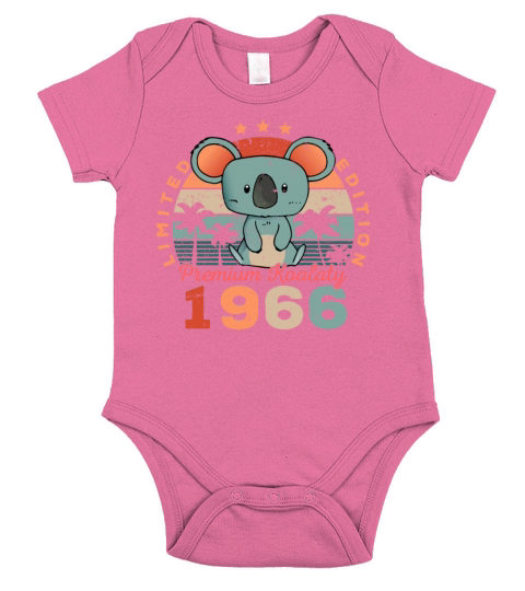Birth Year 1966 Birthday Gift Koala Bear Koalas Short Sleeve Baby One-Piece