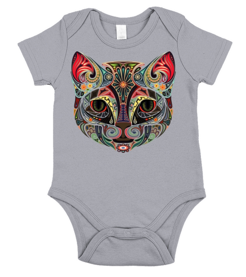 Cat Face MultiColor Short Sleeve Baby One-Piece
