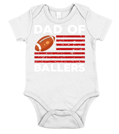 Dad of Ballers Softball Lovers Retro Vintage Short Sleeve Baby One-Piece