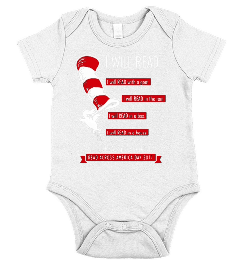 Dr Seuss I Will Read Anywhere Across America Shirt, Hoodie, Sweater, Longsleeve T-shirt Short Sleeve Baby One-Piece