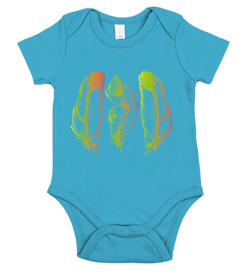 feather Short Sleeve Baby One-Piece