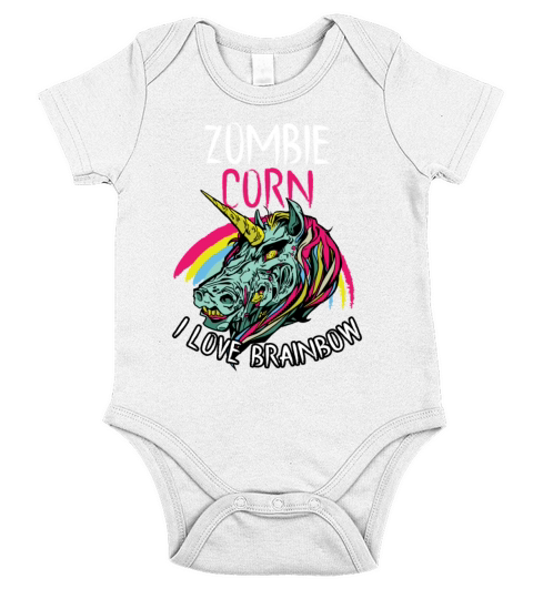 Funny Halloween Zombie Unicorn Short Sleeve Baby One-Piece