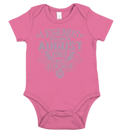 Funny Sayings August Birthday 1962 Vintage Short Sleeve Baby One-Piece
