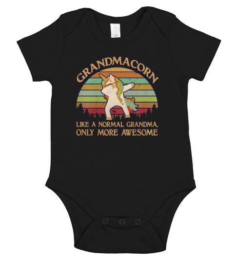 Grandmacorn Like a Normal Grandma Only More Awesome Short Sleeve Baby One-Piece