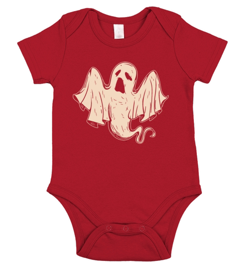 Halloween Ghost Line Art Drawing Ghost Fan Horror Short Sleeve Baby One-Piece