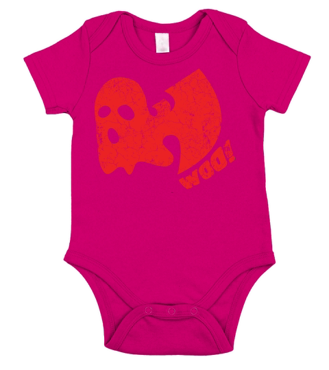 halloween ghost woo wutang red Short Sleeve Baby One-Piece