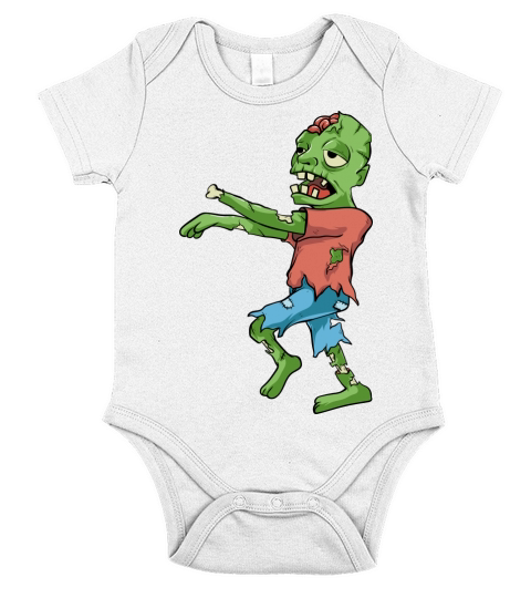 Halloween Zombie Undead Illustration Short Sleeve Baby One-Piece