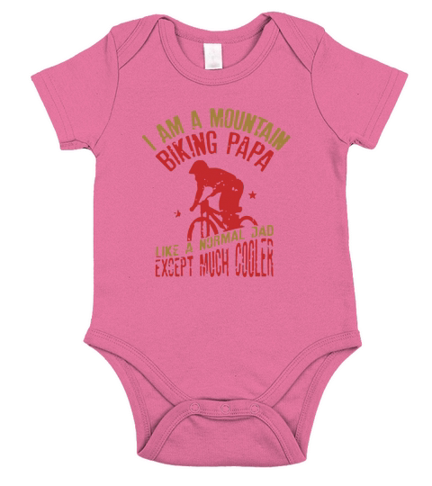 I Am A Mountain Biking Papa Funny Gift for Short Sleeve Baby One-Piece