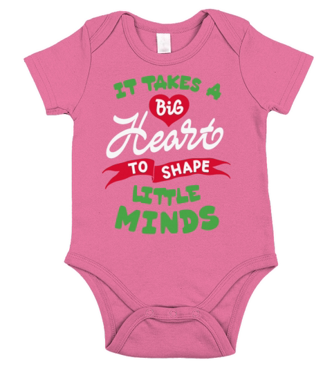 It takes a big heart to shape little minds Short Sleeve Baby One-Piece