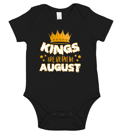 Kings Are Born In August Short Sleeve Baby One-Piece