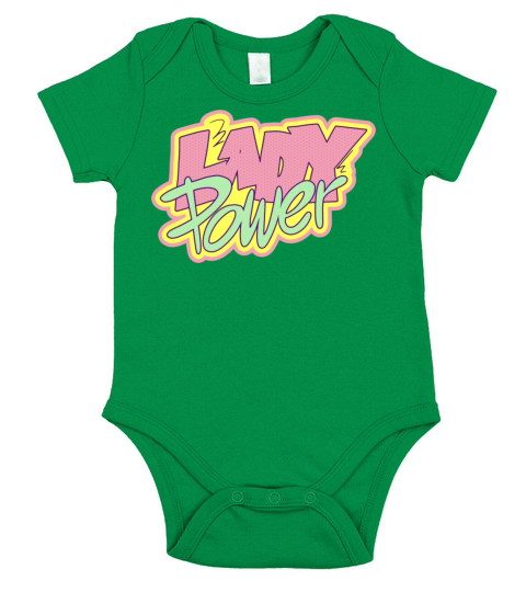 Lady Power Quote Color Stroke Short Sleeve Baby One-Piece
