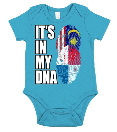 Malaysian And Panamanian Mix Heritage DNA Flag Short Sleeve Baby One-Piece