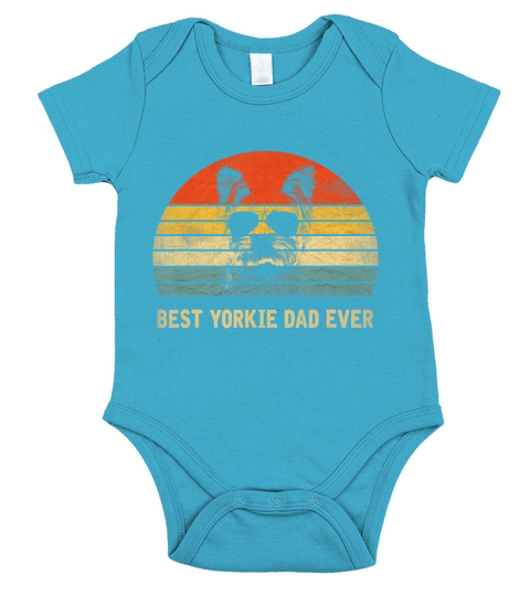 Mens Vintage Best Yorkie Dad Ever Fathers Day Gifts For Lover T-Shirt Short Sleeve Baby One-Piece