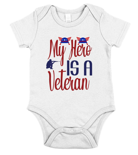 My Hero Is A Veteran Short Sleeve Baby One-Piece