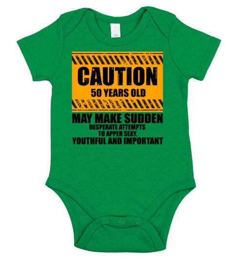 Novelty Caution 50 Years Old Celebrating Fifty Short Sleeve Baby One-Piece
