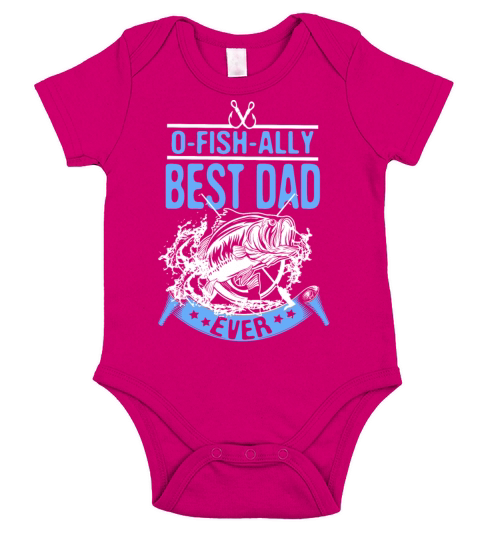 OFishally Best Dad Ever Funny Fishing Fathers Day Short Sleeve Baby One-Piece